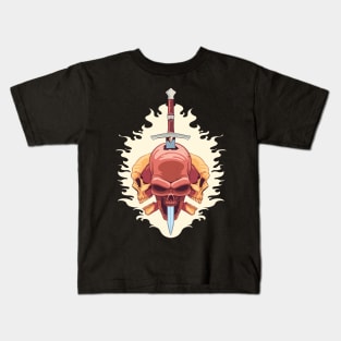 Pierced Skull Dagger Kids T-Shirt